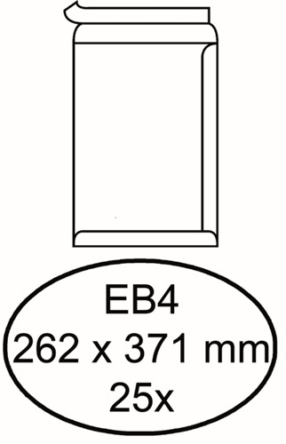 Envelop Hermes akte EB4 262x371 zk 25st wit 25 Stuk