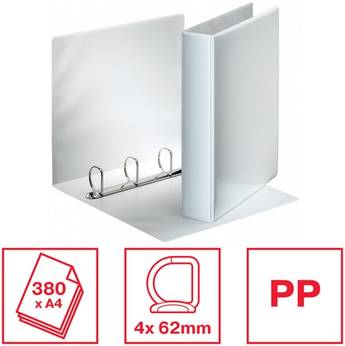 Ringband Esselte A4 4-rings D-mech 62mm wit 1 Stuk-1