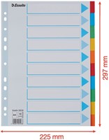 Tabbladen Esselte Stand A4 10dlg karton 11r ass 1 Set-2