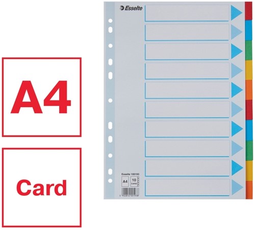 Tabbladen Esselte Stand A4 10dlg karton 11r ass 1 Set-3