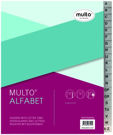 Tabbladen Multo A5 17r PP a z grijs 1 Stuk