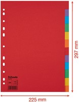 Tabbladen Esselte Economy A4 12dlg karton 11r ass 1 Set-2