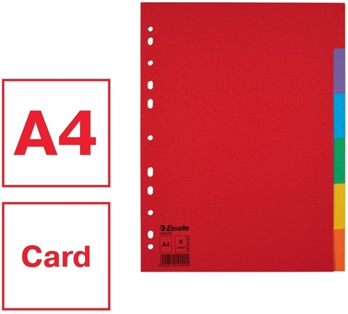 Tabbladen Esselte Economy A4 6dlg  karton 11r ass 1 Set-6
