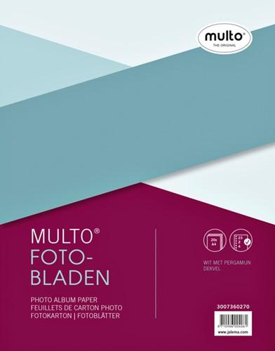 fotobladen Multo 23-gaats + dekvel wit 20 Vel