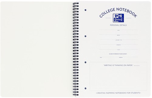 Collegeblk Oxf A4+ lijn 4gaats 180pag 80gr zwart 1 Stuk-3