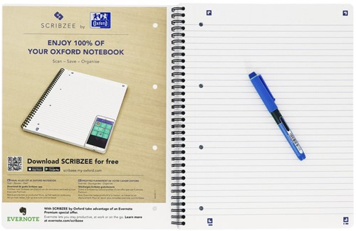 Collegeblk Oxf A4+ lijn 4gaats 180pag 80gr zwart 1 Stuk-2