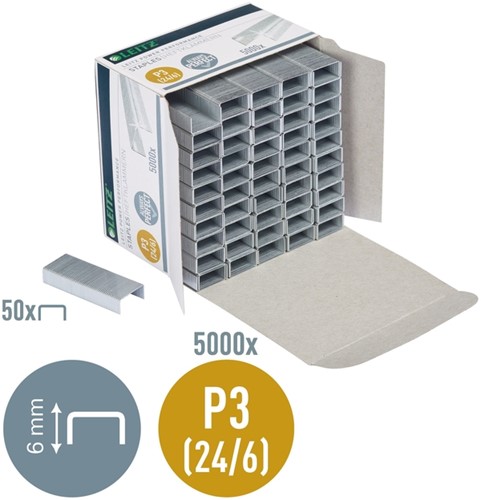 Nieten Leitz P3 24/6 5000st 5000 Stuk-5