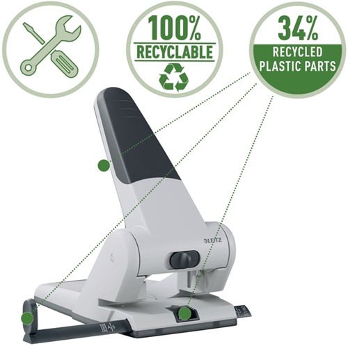 Perforator Leitz 5180 heavy duty 65 vel zilver 1 Stuk-6