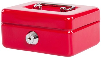 Geldkist MAUL muntgleuf slot 125x95x60mm rood 1 Stuk