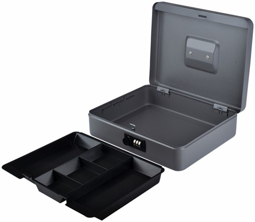 Geldkist Pavo cijferslot 300x240x90mm donkergrijs 1 Stuk-2