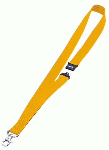 Textielkoord Durable 8137 karabijnhaak geel 1 Stuk