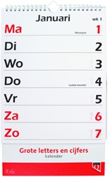 Kalender 2027 met grote letters En cijfers Qua 1 Stuk