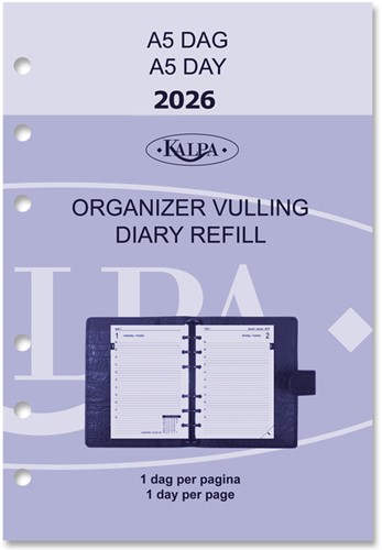 Agendavulling 2026 Kalpa A5 1dag/1pagina 1 Stuk
