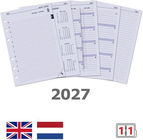 Agendavulling 2027 Kalpa A5 1dag/1pagina 1 Stuk-2