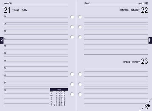 Agendavulling 2027 Kalpa A5 1dag/1pagina 1 Stuk-5