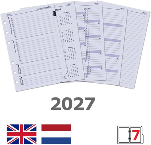 Agendavulling 2027 Kalpa A5 7dagen/2pagina's 1 Stuk-2