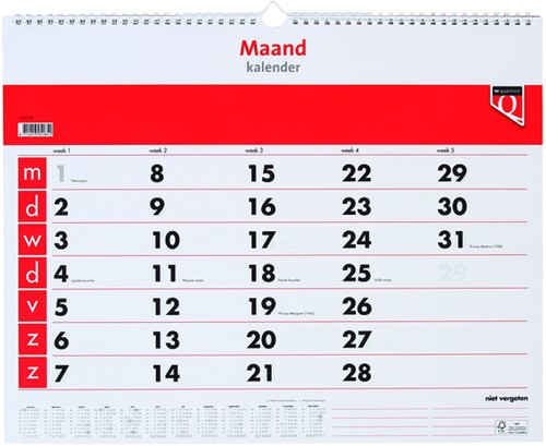Maandkalender 2027 Quantore 1 Stuk