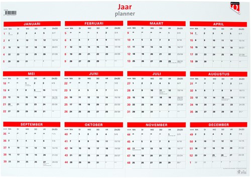 Jaarplankalender 2027 Quantore 48x68cm 1 Stuk