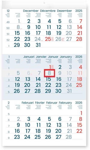 3-Maandskalender 2026 INNI Manager 1 Stuk