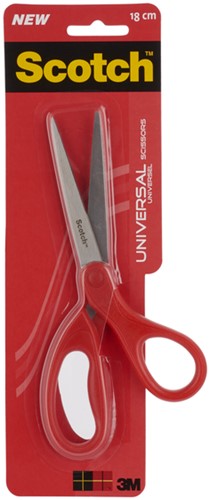 Schaar Scotch 18cm universeel rood blister 1 Stuk
