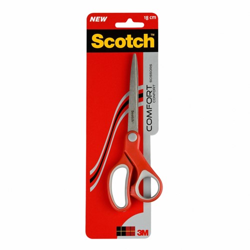 Schaar Scotch 20cm comfort rood blister 1 Stuk