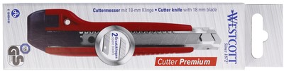 Snijmes Westcott premium 18mm schuif rood 1 Stuk-2