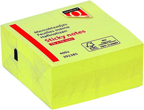 Memoblok Quantore 76x76mm geel 400 400 Vel-3