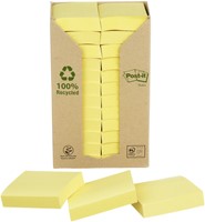 Memoblok Post-it 653 38x51mm recycled geel 24 Stuk