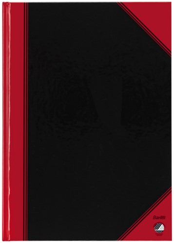 Notitieboek Bantex zwart/rood A4 lijn 70gr 96vel 1 Stuk
