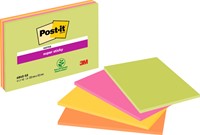 Memoblok Post-it 6845 Super Sticky 203x152mm ass 4 Stuk