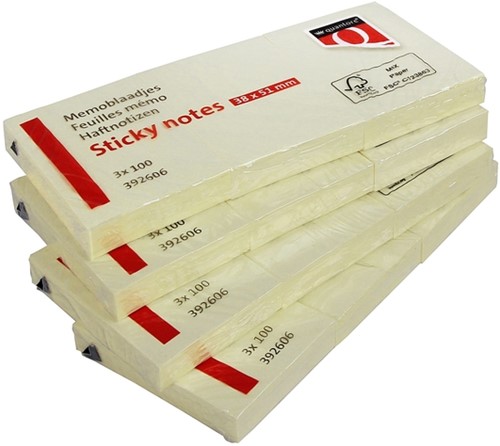 Memoblok Quantore 38x51mm geel 3 stuks 3 Stuk-2