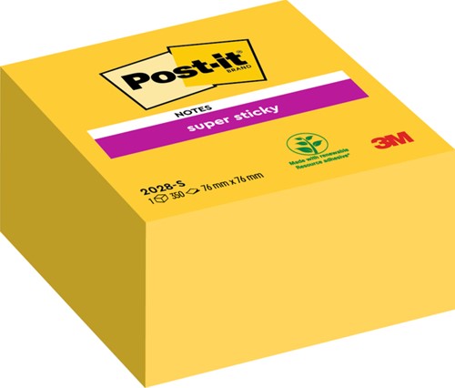 Memoblok Post-it 2028 Super Sticky 76x76mm gl 1 Stuk