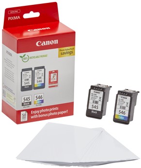 Inktcartridge Canon PG-545 CL-546 zw + kl + papier 2 Stuk-3