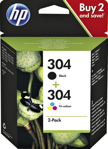 Inktcartridge HP 3JB05AE 304 zwart + kleur 4 Stuk