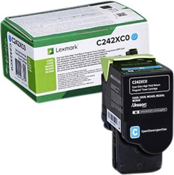 Tonercartridge Lexmark C242XC0 blauw 1 Stuk