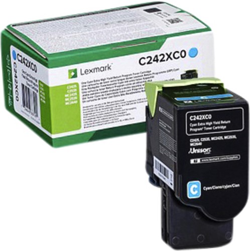 Tonercartridge Lexmark C242XC0 blauw 1 Stuk