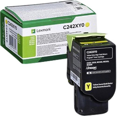 Tonercartridge Lexmark C242XY0 geel 1 Stuk