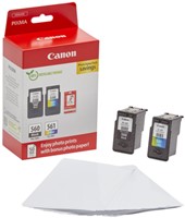 Inktcartridge Canon PG-560 CL-561 zw + kl + papier 2 Stuk-3