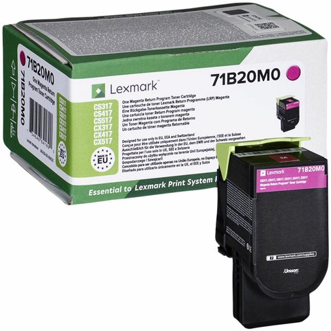 Tonercartridge Lexmark 71B20M0 rood 1 Stuk