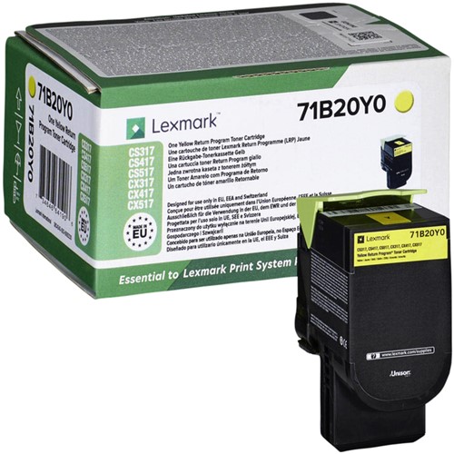 Tonercartridge Lexmark 71B20Y0 geel 1 Stuk