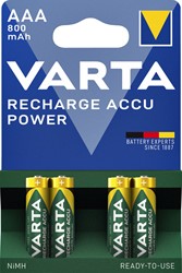 Batterij oplaadbaar VARTA 4x AAA 800mAh 4 Stuk