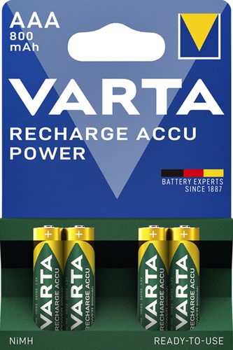 Batterij oplaadbaar VARTA 4x AAA 800mAh 4 Stuk