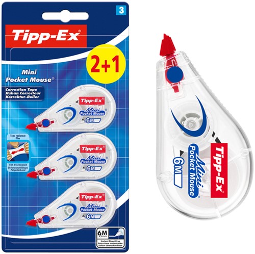 Correctietape Tipp-Ex mini pocket mouse 5mm 3 Stuk-3