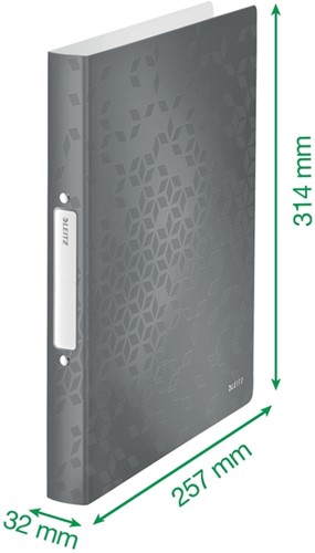 Ringband Leitz WOW A4 2-rings O-mech 25mm PP roze 1 Stuk-1