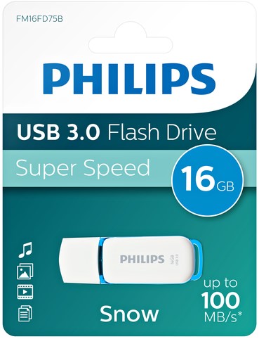 USB stick 3.0 Philips Snow USB-A 16GB blauw 1 Stuk-3