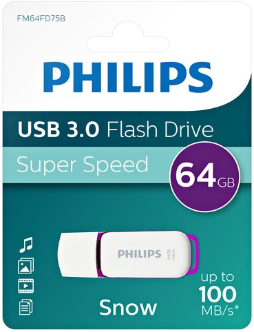 USB stick 3.0 Philips Snow USB-A 64GB paars 1 Stuk-3