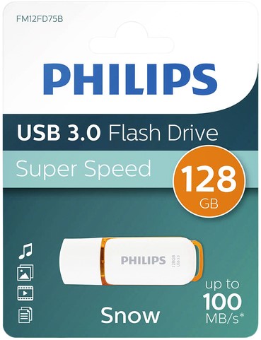 USB stick 3.0 Philips Snow USB-A 128GB oranje 1 Stuk-1