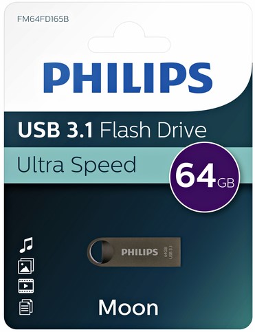 USB stick 3.1 Philips Moon USB-A 64GB grijs 1 Stuk-2