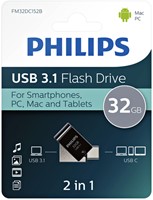 USB stick 3.1 Philips 2in1 USB-A 32GB zwart 1 Stuk-2