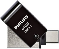 USB stick 3.1 Philips 2in1 USB-A 64GB zwart 1 Stuk